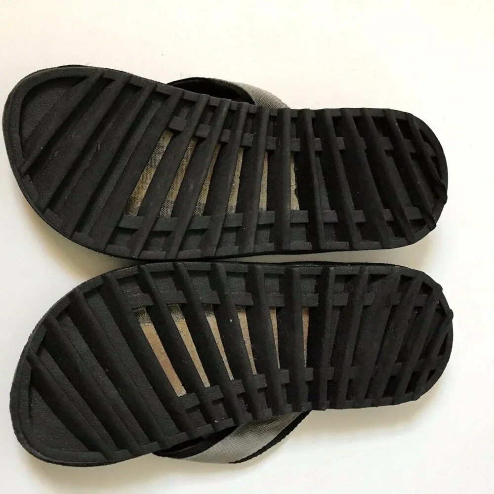 Strand‎  vintage flip flops thong sandals black foam fabric strap Men Size 8/9